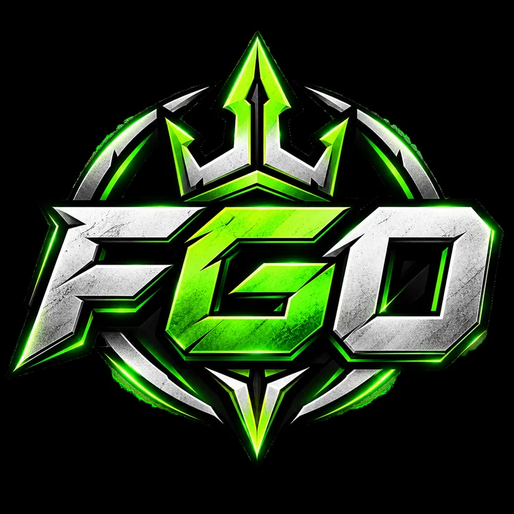 For Gamers Only FGO metallic green gaming crest